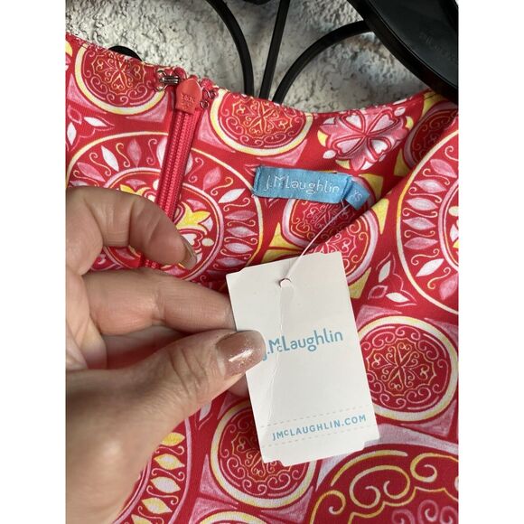 J McLaughlin Boho Cruise Sophia Dress - XS - Pink/ Yellow/ White - Picture 6 of 8